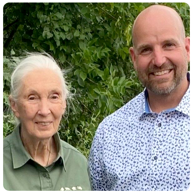 Jane Goodall with Dolf Dolf DeJong