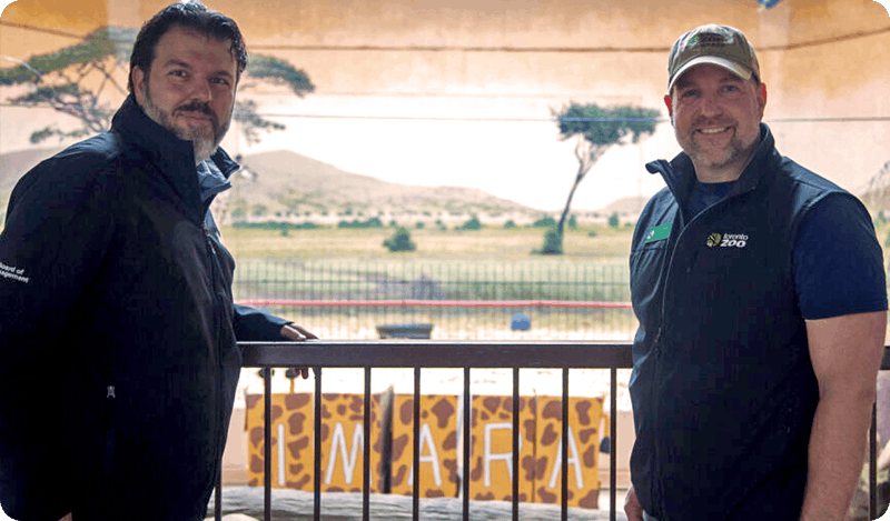 Pictured: Councillor Nick Mantas - Toronto Zoo Board Member (left) and Dolf DeJong - CEO Toronto Zoo (right)