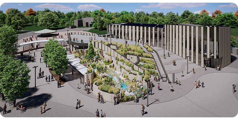 Rendering of the new Community Conservation Centre.