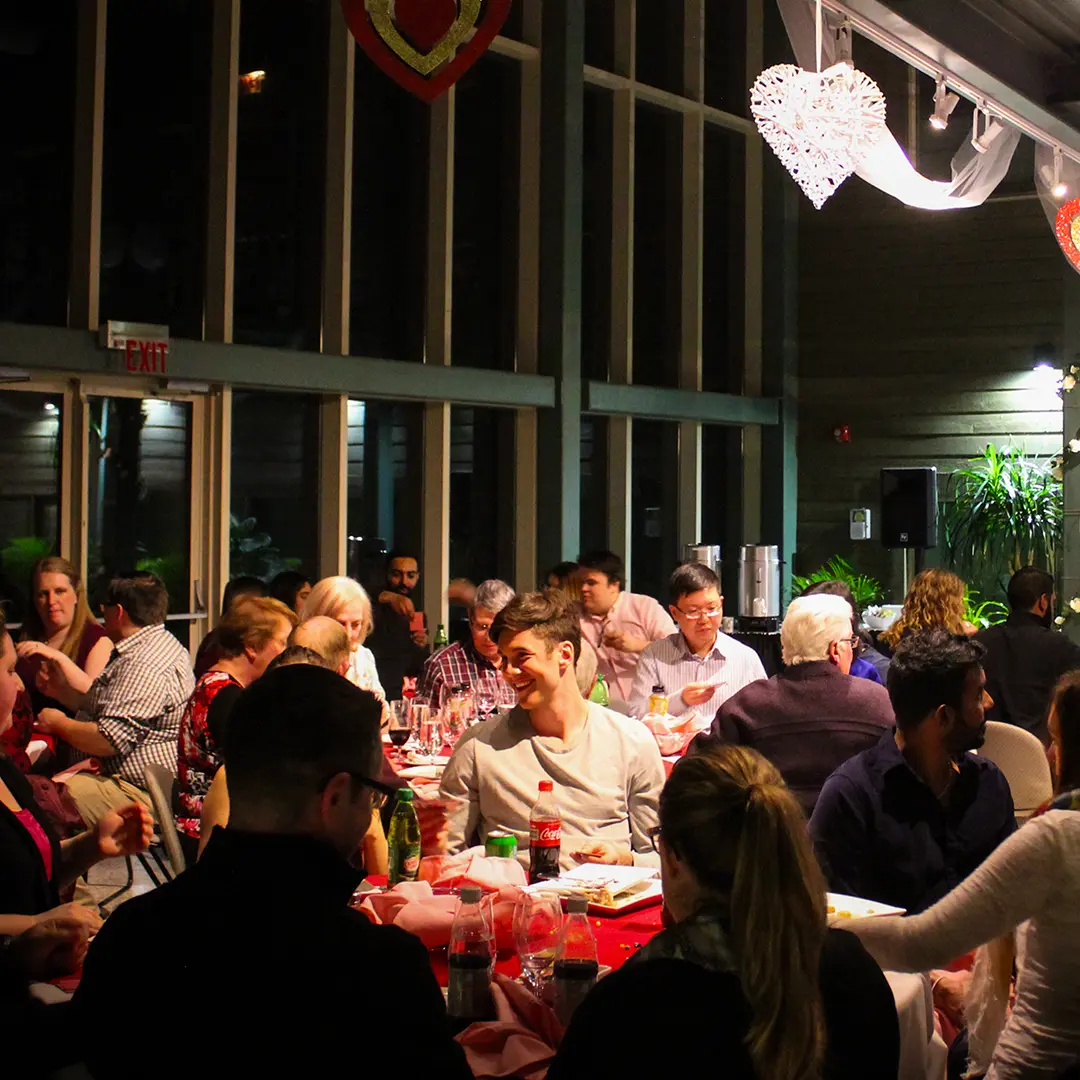 Guests at their tables