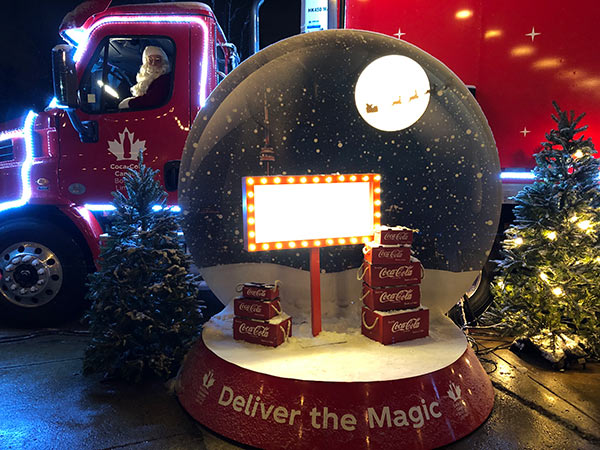 Santa in a truck at a special Christmas display at the Zoo