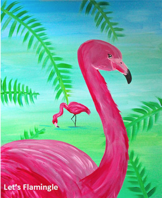 Let's Flamingle Painting